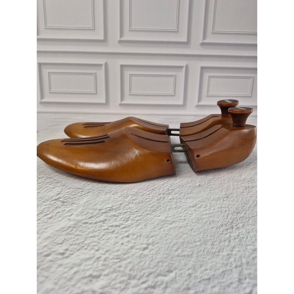 Nettleton Vintage Wooden Adjustable Shoe Trees Brown Mens Size L Slotted Design - Picture 7 of 13